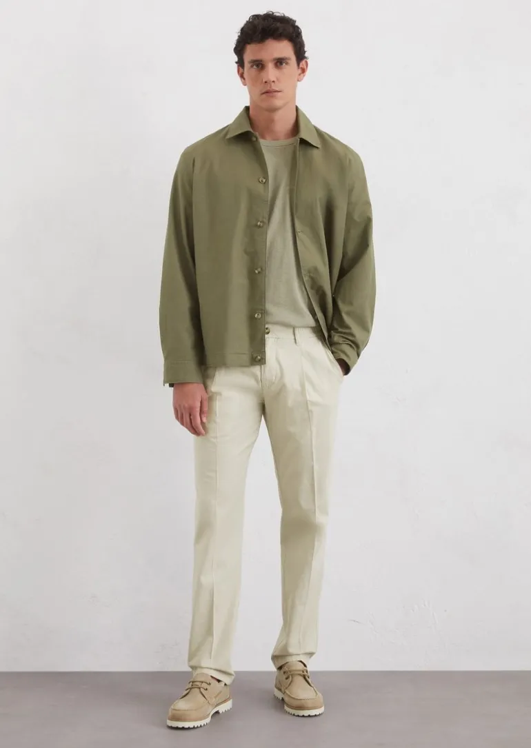 Chino Model Osby Jogger tapered aus leichtem Bio-Baumwoll-Leinen-Mix