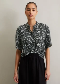 Crop-Bluse relaxed aus LENZING™ ECOVERO™