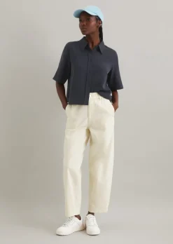 Crop-Bluse relaxed aus TENCEL™ Lyocell