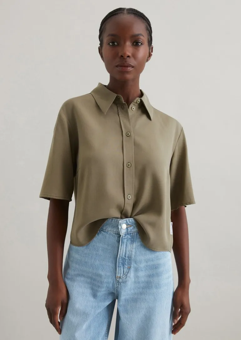 Crop-Bluse relaxed aus TENCEL™ Lyocell