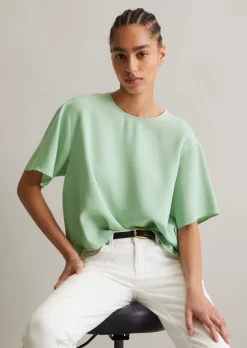 Crop-Blusenshirt relaxed aus TENCEL™ Lyocell