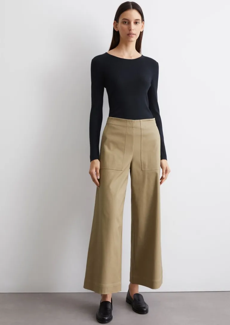 Culotte wide aus Organic Cotton-Lyocell-Stretch