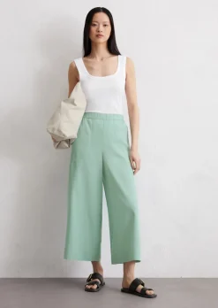 Culotte wide cropped aus TENCEL™ Lyocell-Leinen-Mix