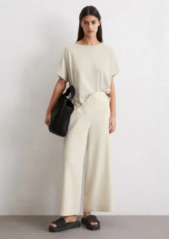 Culotte wide cropped aus TENCEL™ Lyocell-Leinen-Mix