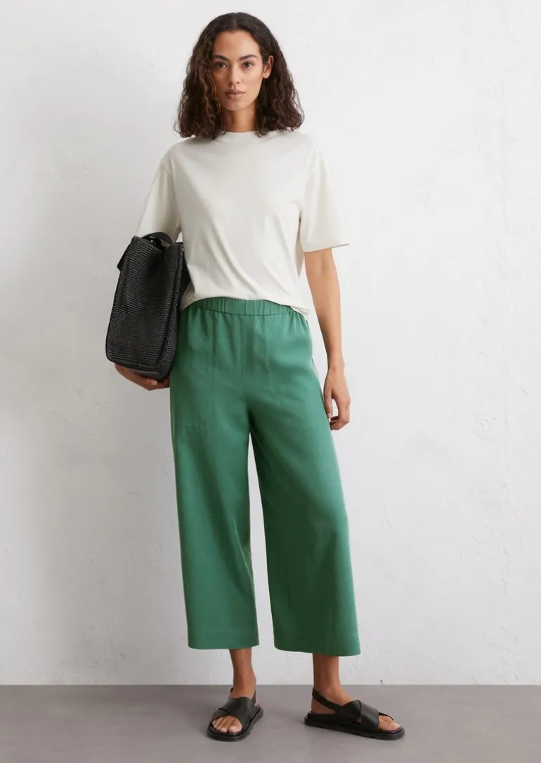 Culotte wide cropped aus TENCEL™ Lyocell-Leinen-Mix