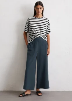 Culotte wide cropped aus TENCEL™ Lyocell-Leinen-Mix