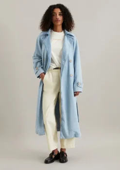Denim-Trenchcoat relaxed made with Orange Fiber