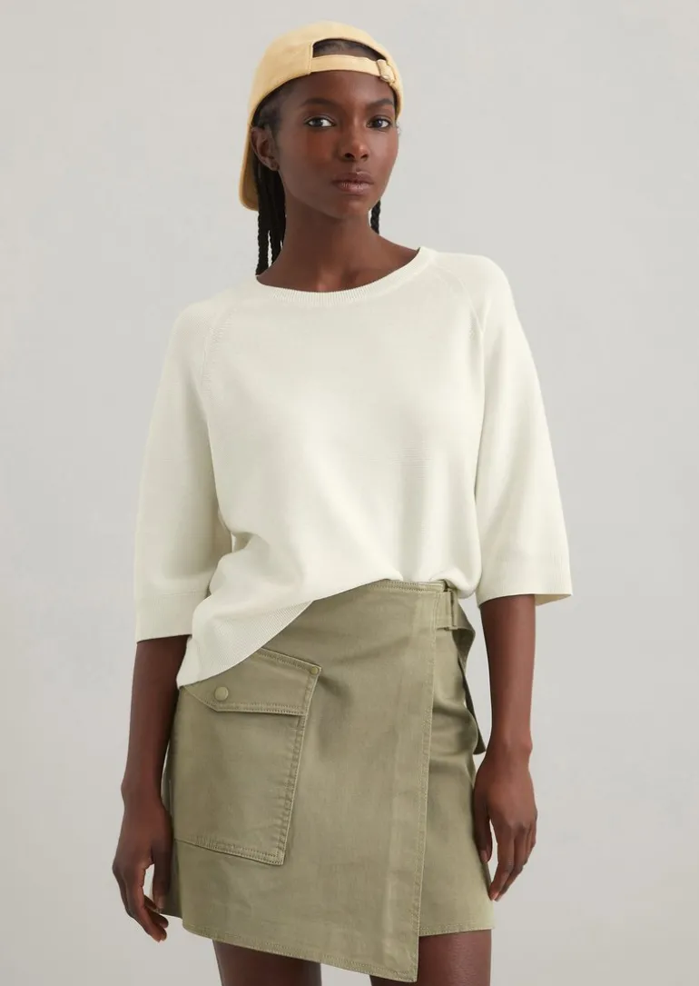 DfC Kurzarm-Strickpullover loose aus Organic Cotton