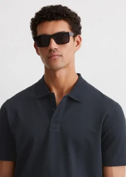 DfC Poloshirt Seersucker regular aus Bio-Baumwoll-Mix