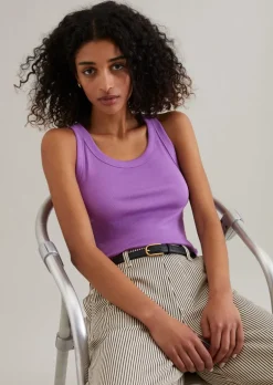 DfC Ripp-Tanktop slim aus Bio-Baumwoll-Stretchjersey