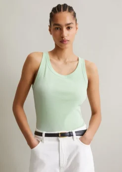 DfC Ripp-Tanktop slim aus Bio-Baumwoll-Stretchjersey