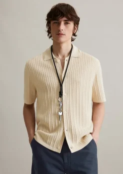 DfC Strick-Polohemd regular mit durchgehender Knopfleiste