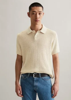 DfC Strick-Poloshirt loose aus reiner Bio-Baumwolle