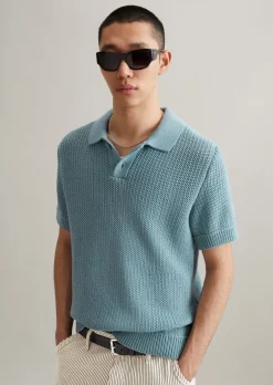 DfC Strick-Poloshirt loose aus reiner Bio-Baumwolle