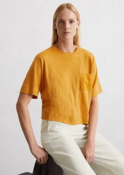 DfC T-Shirt loose mit gewebter Brusttasche