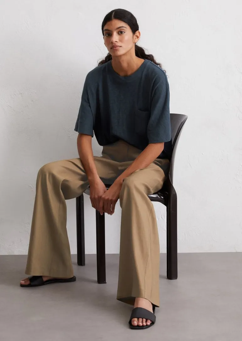 DfC T-Shirt loose mit gewebter Brusttasche