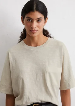 DfC T-Shirt loose mit gewebter Brusttasche