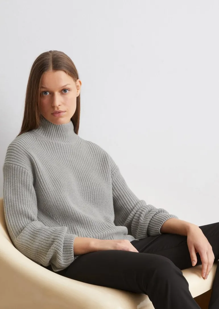 DfC Turtleneck-Strickpullover loose aus Heavy Weight Cotton