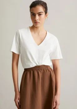 DfC V-Neck-T-Shirt relaxed aus Organic Cotton Single Jerey