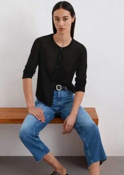 Feinstrick-Cardigan regular aus Organic Cotton-Mix