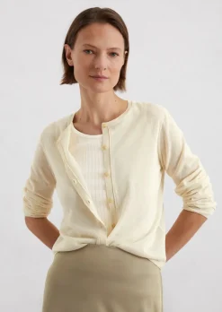 Feinstrick-Cardigan regular aus Organic Cotton-Mix