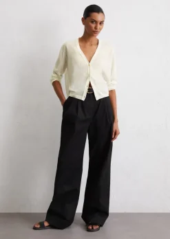 Feinstrick-Cardigan slim aus Organic-Cotton-Mix