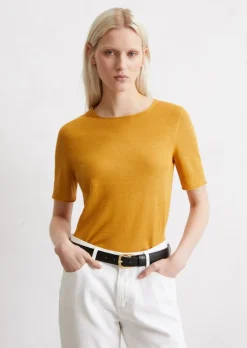 Feinstrick-Pullover slim aus reinem Leinen