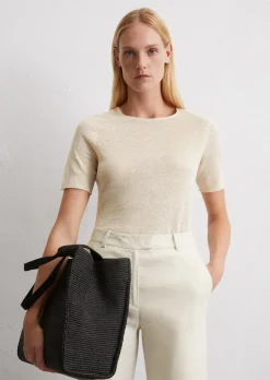 Feinstrick-Pullover slim aus reinem Leinen