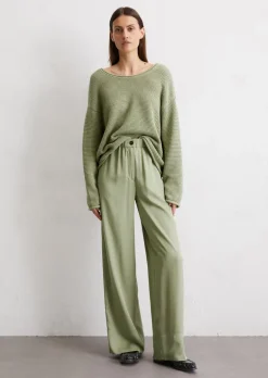 Fließende Wide Leg Pants aus Viskose-Twill