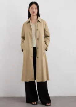 Fließender Car Coat relaxed aus Lyocell-Twill