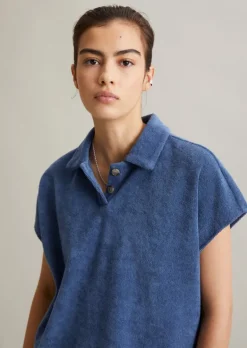 Frottee-Poloshirt wide aus softem Organic Cotton