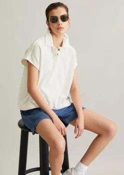 Frottee-Poloshirt wide aus softem Organic Cotton