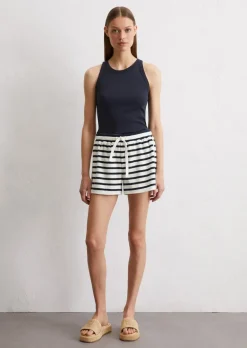 Gestreifte Frottee-Shorts regular aus softem Baumwolle-Mix