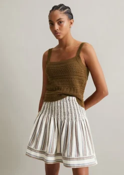 Gestreifter Minirock flared aus reinem Organic Cotton