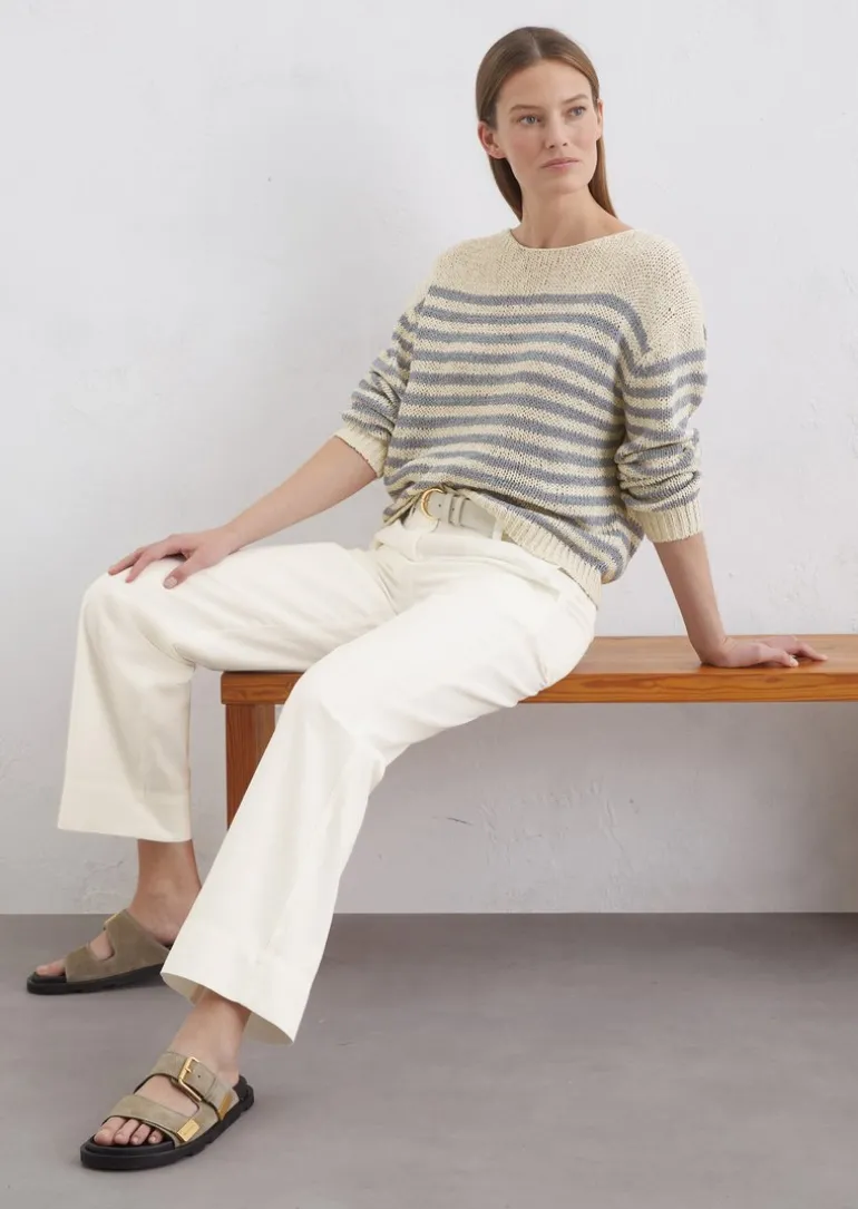 Gestreifter Pullover loose aus Organic Cotton-Mix