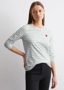 Gestreiftes Longsleeve regular aus Organic-Cotton-Stretch-Jersey