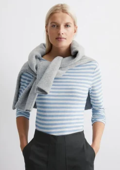 Gestreiftes Longsleeve regular aus Organic Cotton Slub Jersey