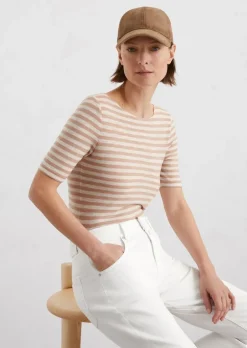 Gestreiftes T-Shirt regular aus Organic Cotton Slub Jersey