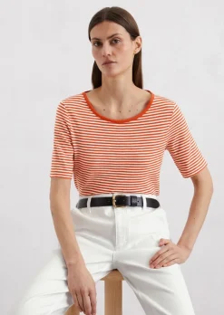 Gestreiftes T-Shirt regular aus Organic Cotton Slub Jersey