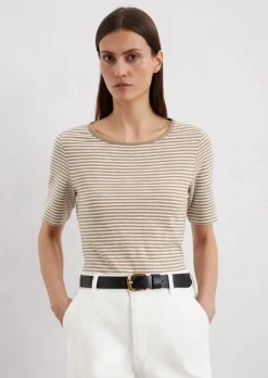 Gestreiftes T-Shirt regular aus Organic Cotton Slub Jersey