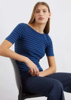 Gestreiftes T-Shirt regular aus Organic Cotton Slub Jersey