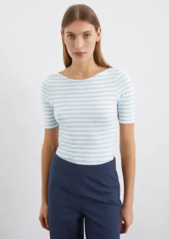 Gestreiftes T-Shirt regular aus Organic Cotton Slub Jersey