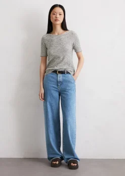 Gestreiftes T-Shirt slim aus Organic Cotton-Jersey