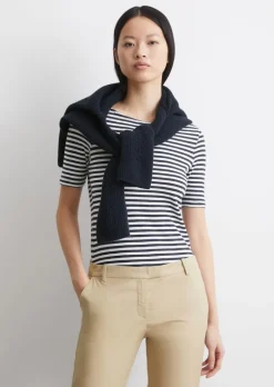 Gestreiftes T-Shirt slim aus Organic Cotton-Jersey