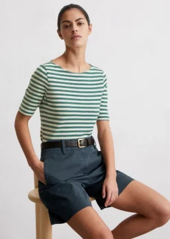 Gestreiftes T-Shirt slim aus Organic Cotton-Jersey