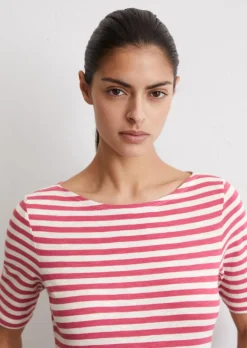 Gestreiftes T-Shirt slim aus Organic Cotton-Jersey