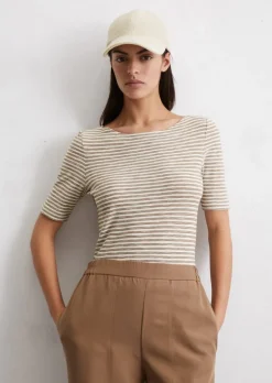 Gestreiftes T-Shirt slim aus Organic Cotton-Jersey