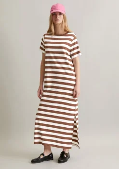 Gestreiftes T-Shirt-Kleid relaxed aus LENZING™ ECOVERO™