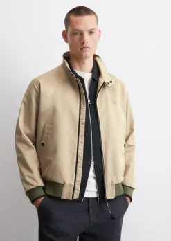 Harrington-Jacke regular aus wasserabweisendem Micro-Canvas