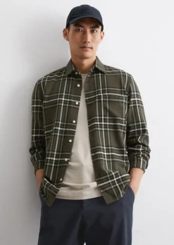 Hemd regular aus karierter Bio-Baumwolle